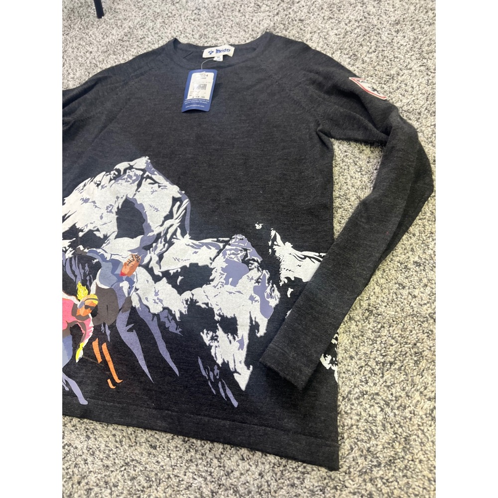 Meister Montage Ski Base Layer Wool Blend Charcoal Grey Telluride Patch XL NEW - Picture 2 of 7